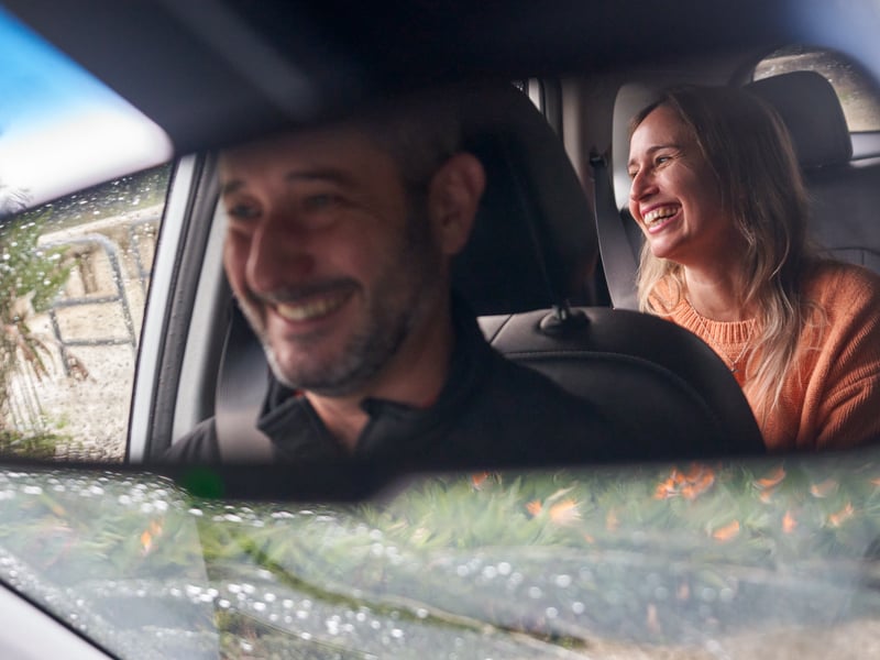 a person and person in a car