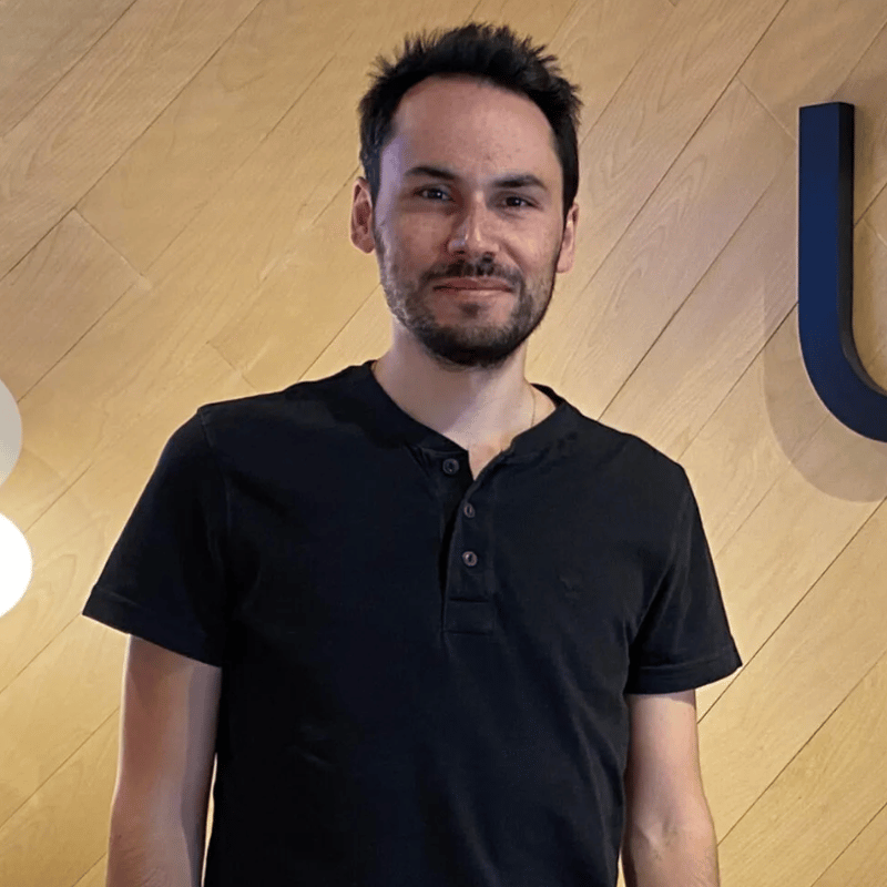 a person in a black shirt