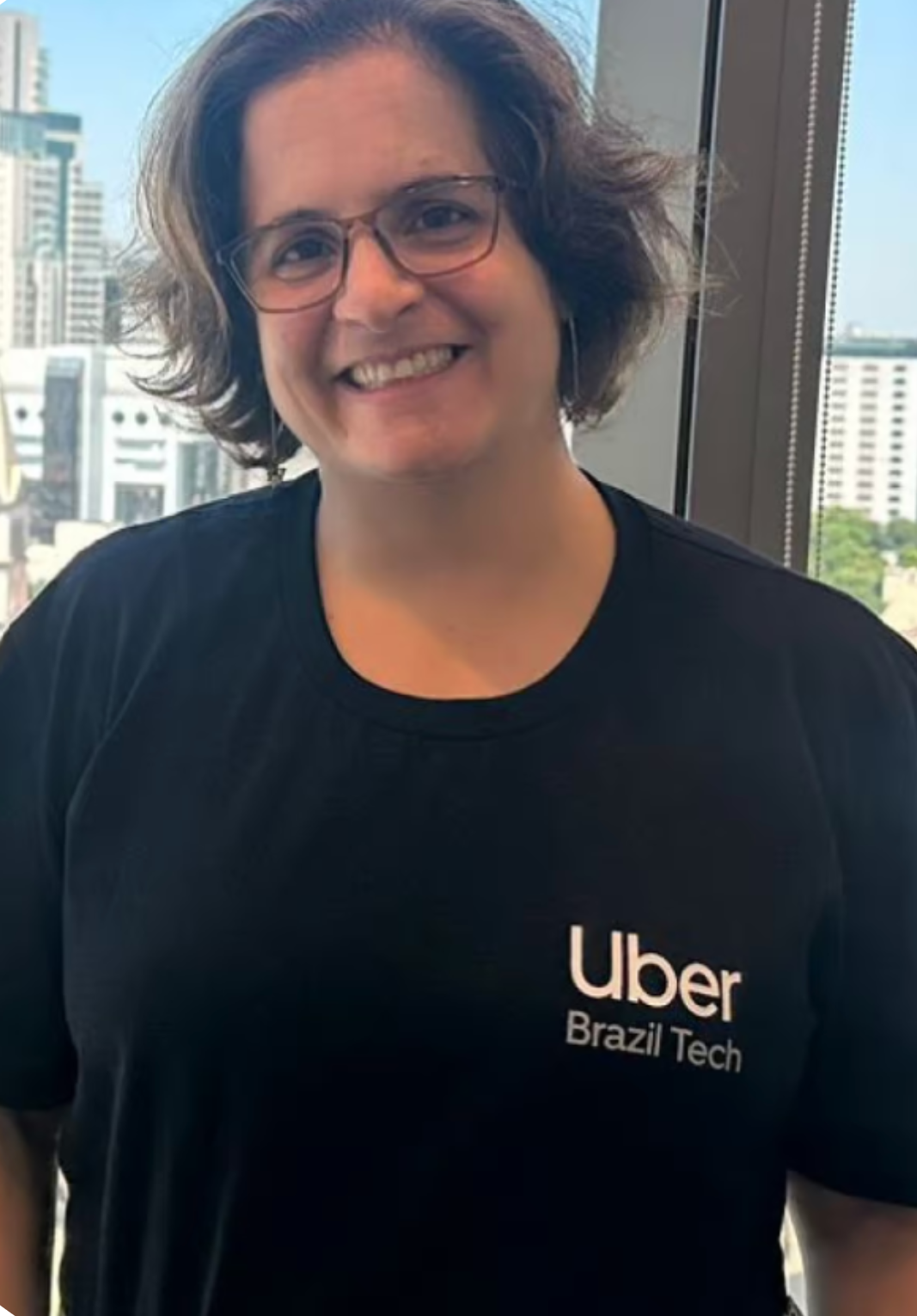 a person smiling at camera