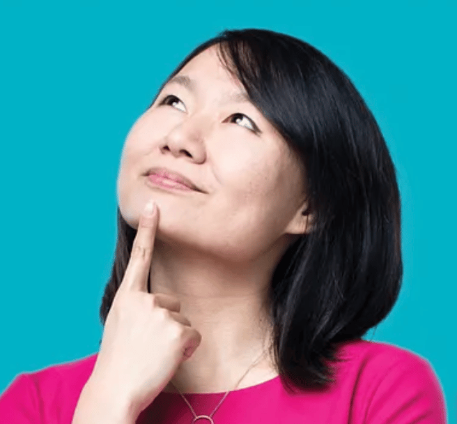 a person in a pink shirt