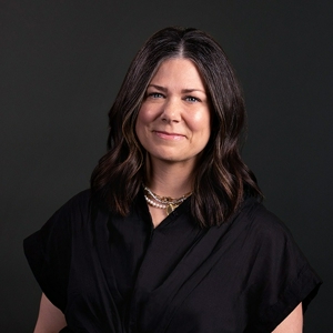 a person in a black dress